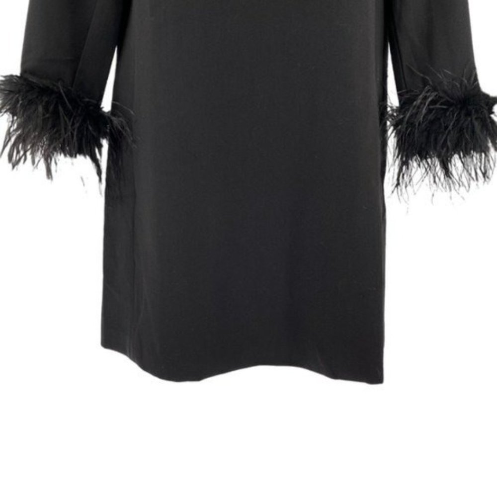 Tuckernuck NEW Black Feather Mod Ellie Long Sleeve Mini Cocktail Dress Size M - Picture 8 of 14